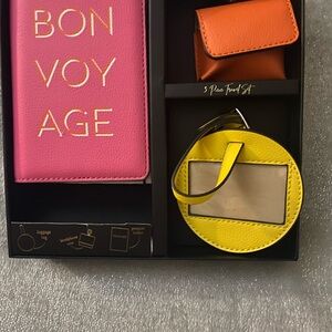 Pink and Yellow Key & Card Holder Set